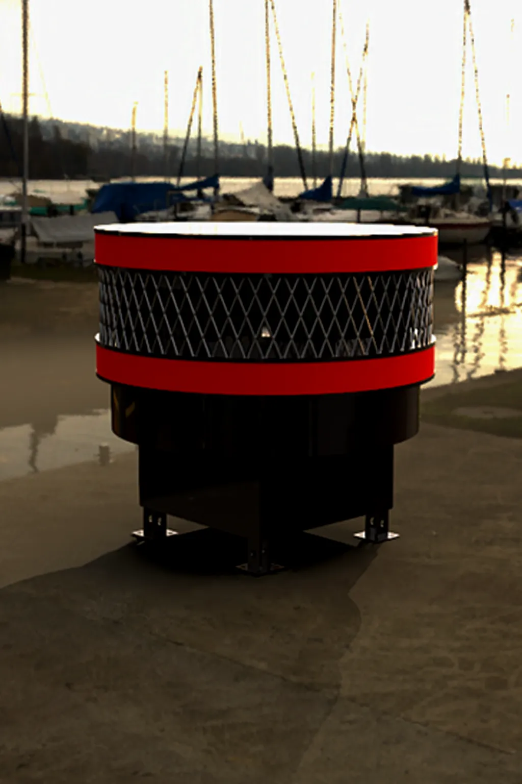 Sinalizador BTK-QUAZAR em operação em área portuária ao ar livre