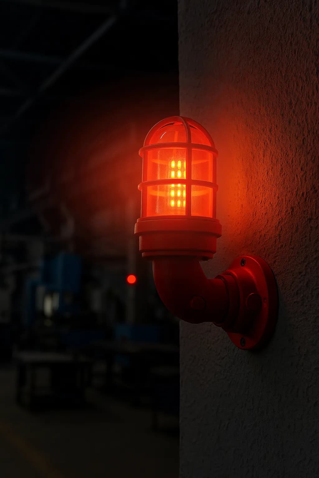 Sinalizador visual BTK-SZ490 com luz vermelha instalado em plataforma offshore