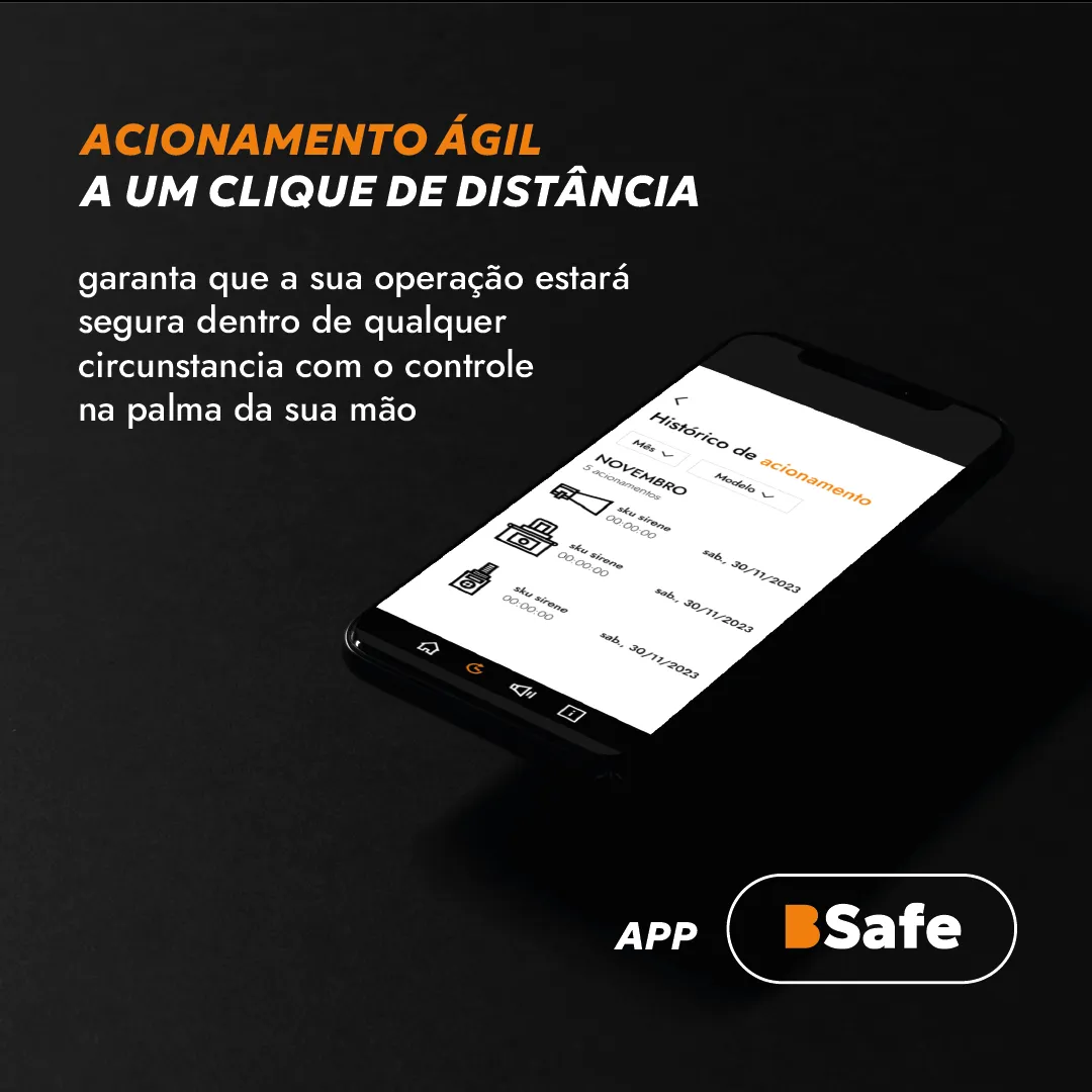 Sinalizador Audiovisual com gerenciamento, controle e auditoria pelo aplicativo B-Safe